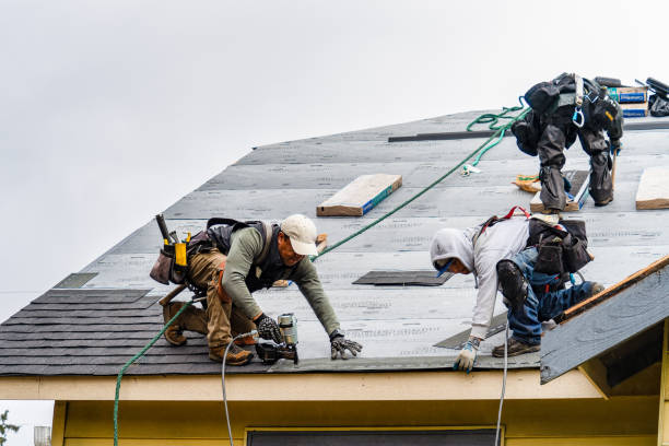 Professional Gutter Installation technician working in Grover, CO